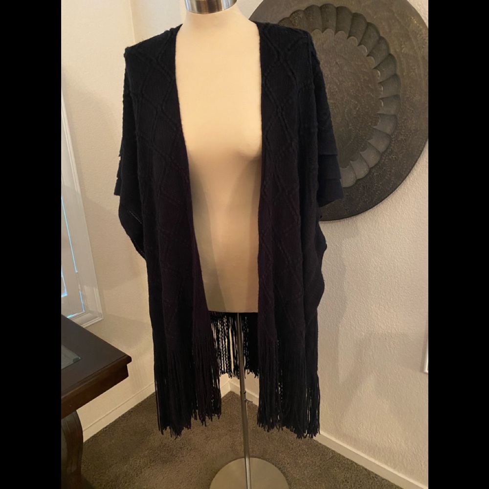 Black Poncho One Size
